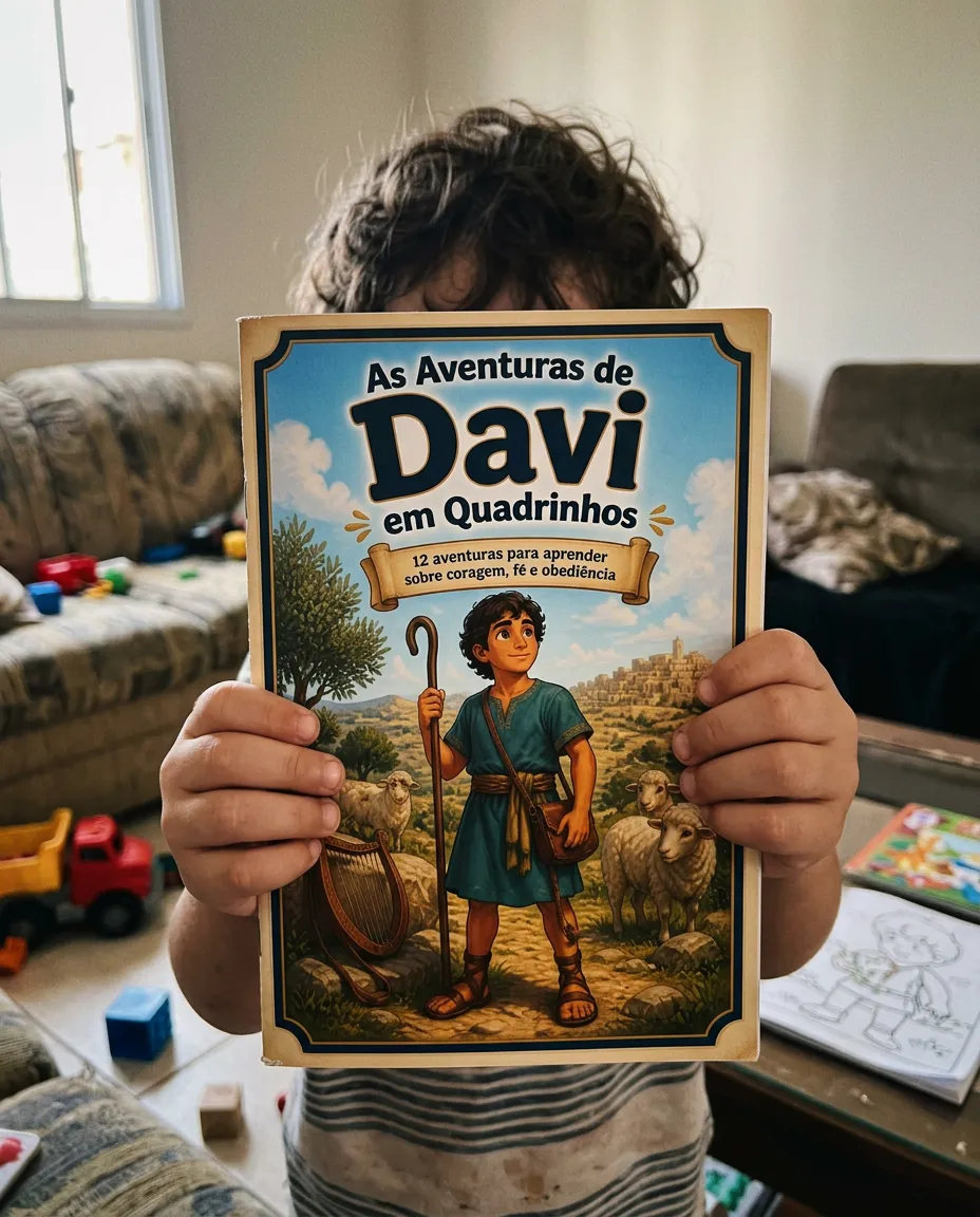 Material As Aventuras de Davi em Quadrinhos sendo utilizado — foto 1