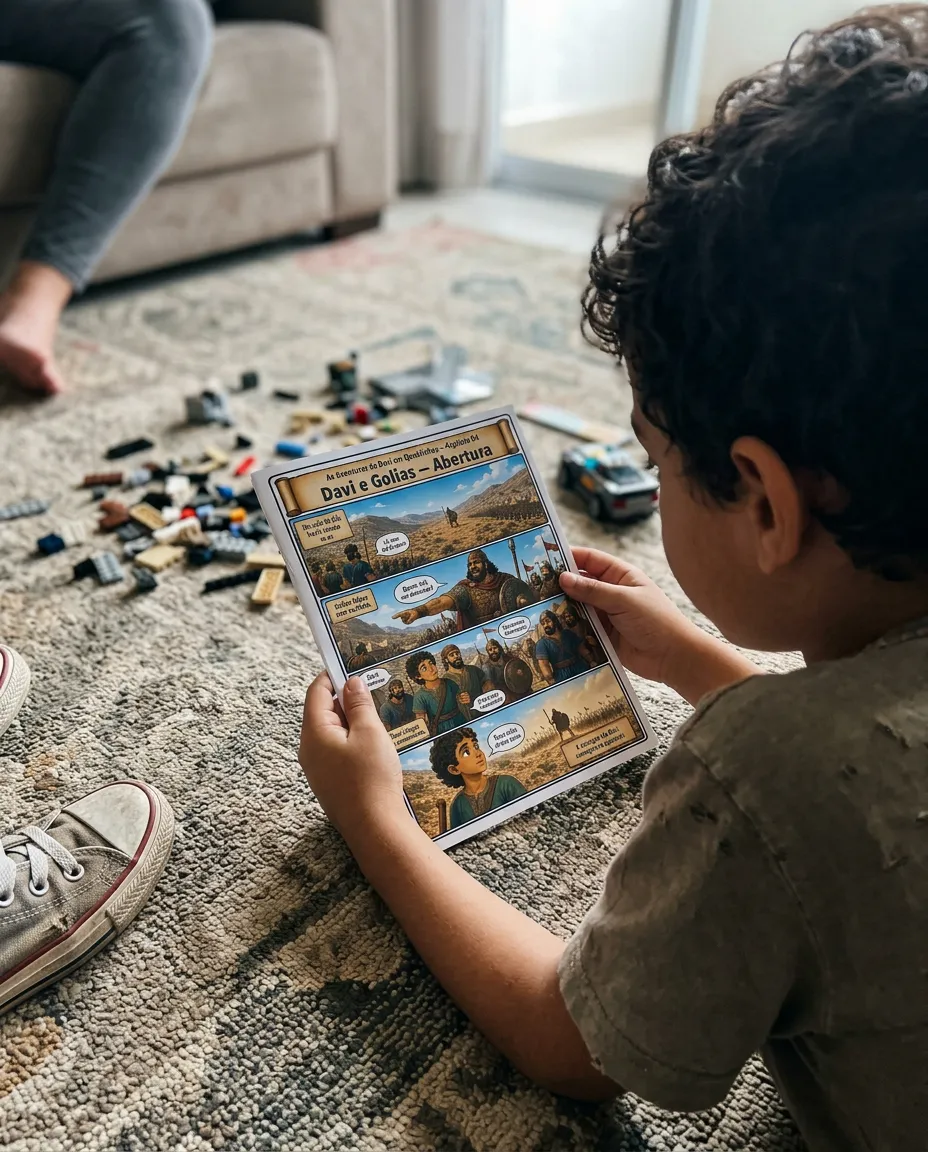 Material As Aventuras de Davi em Quadrinhos sendo utilizado — foto 4