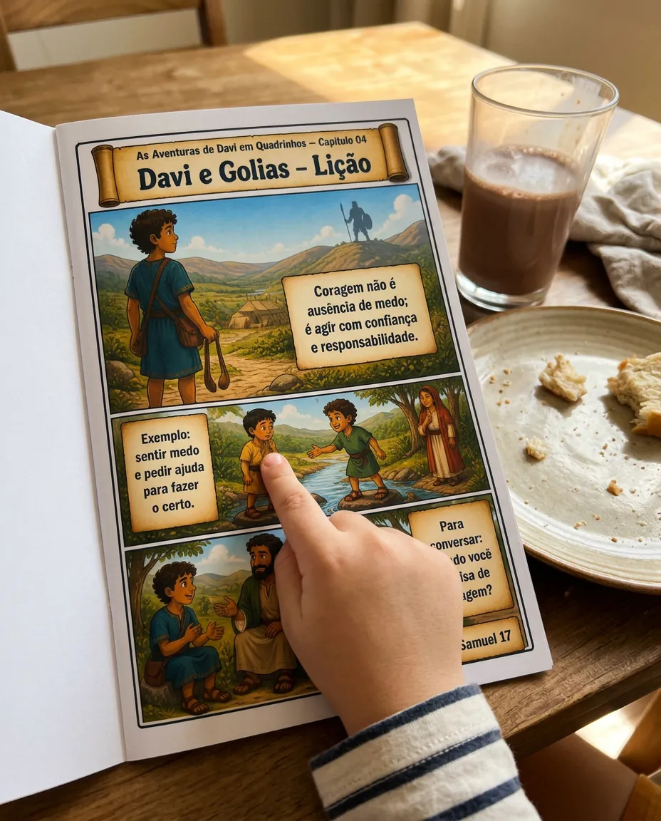 Material As Aventuras de Davi em Quadrinhos sendo utilizado — foto 5